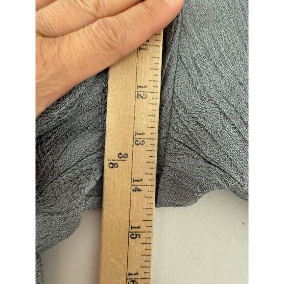 Zara womens relaxed crinkle wrap waist pants grey lagen look sz L - Picture 5 of 7